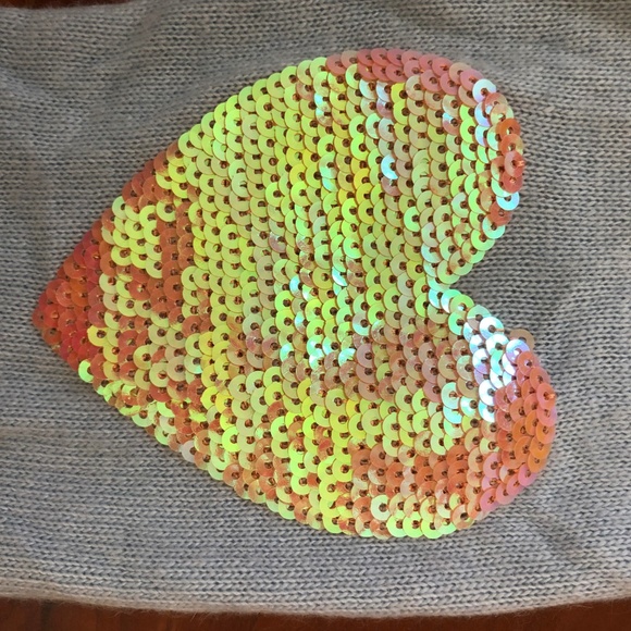 Wildfox cashmere light blue sequined heart sweater - Picture 5 of 5